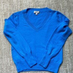 Cashmere J Crew v neck sweater size S small, blue turquoise